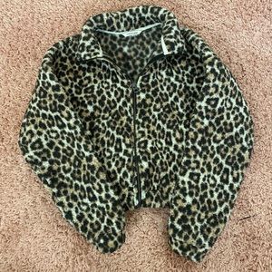 Cropped American Eagle Cheetah Print Jacket